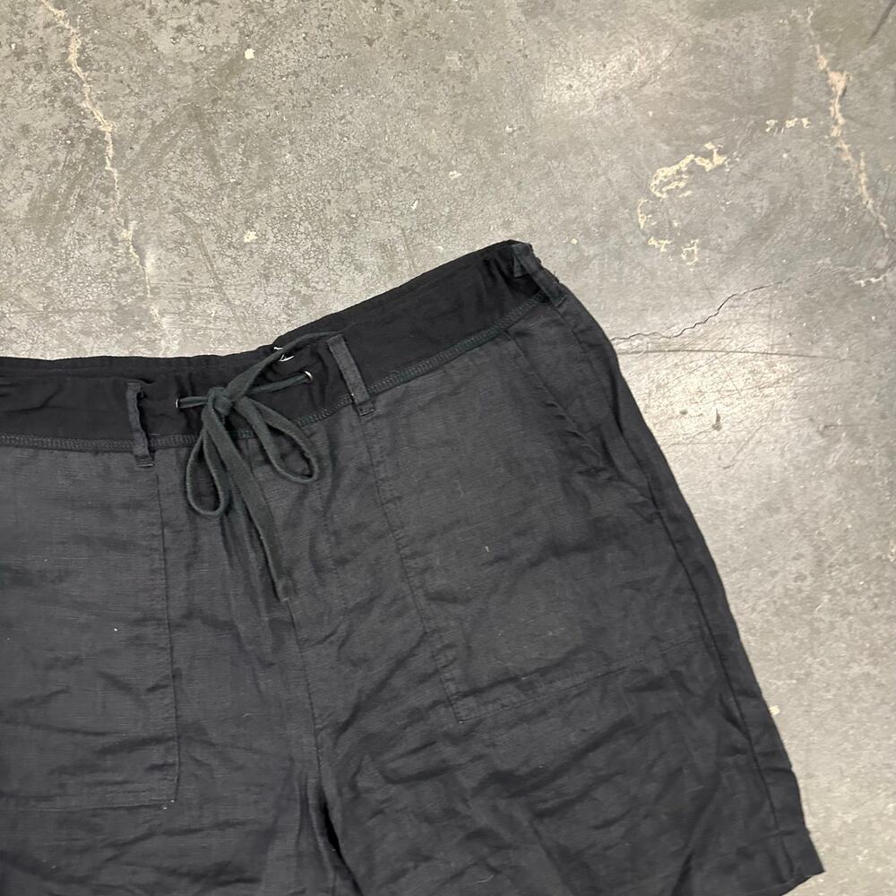 Mod Ref Linen Black Drawstring Shorts Sz M - image 2